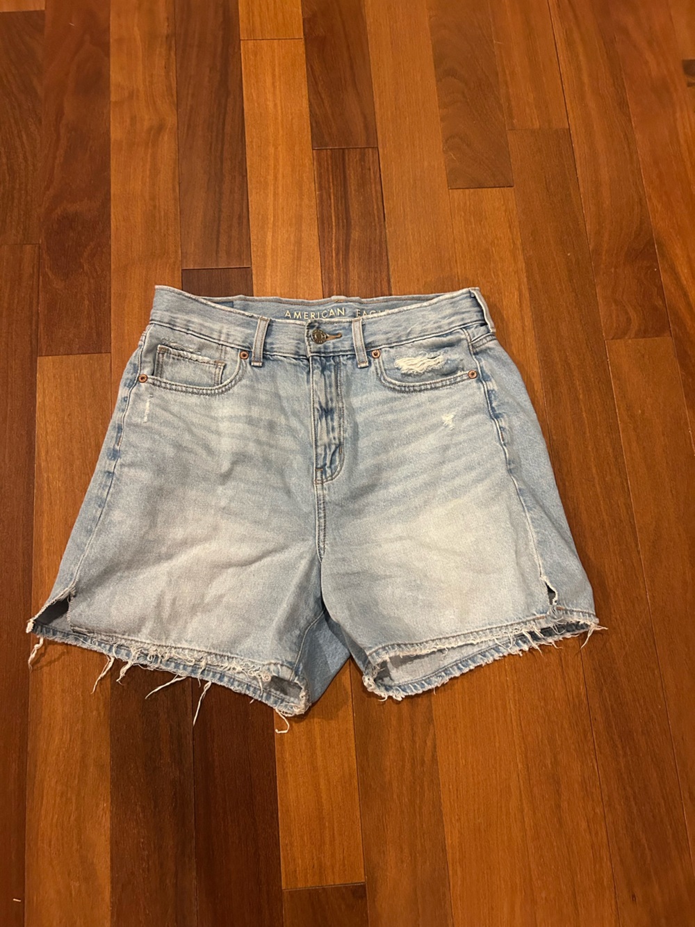 American Eagle Outfitters Light Wash Denim Cutoff Shorts - Light Blue size 4